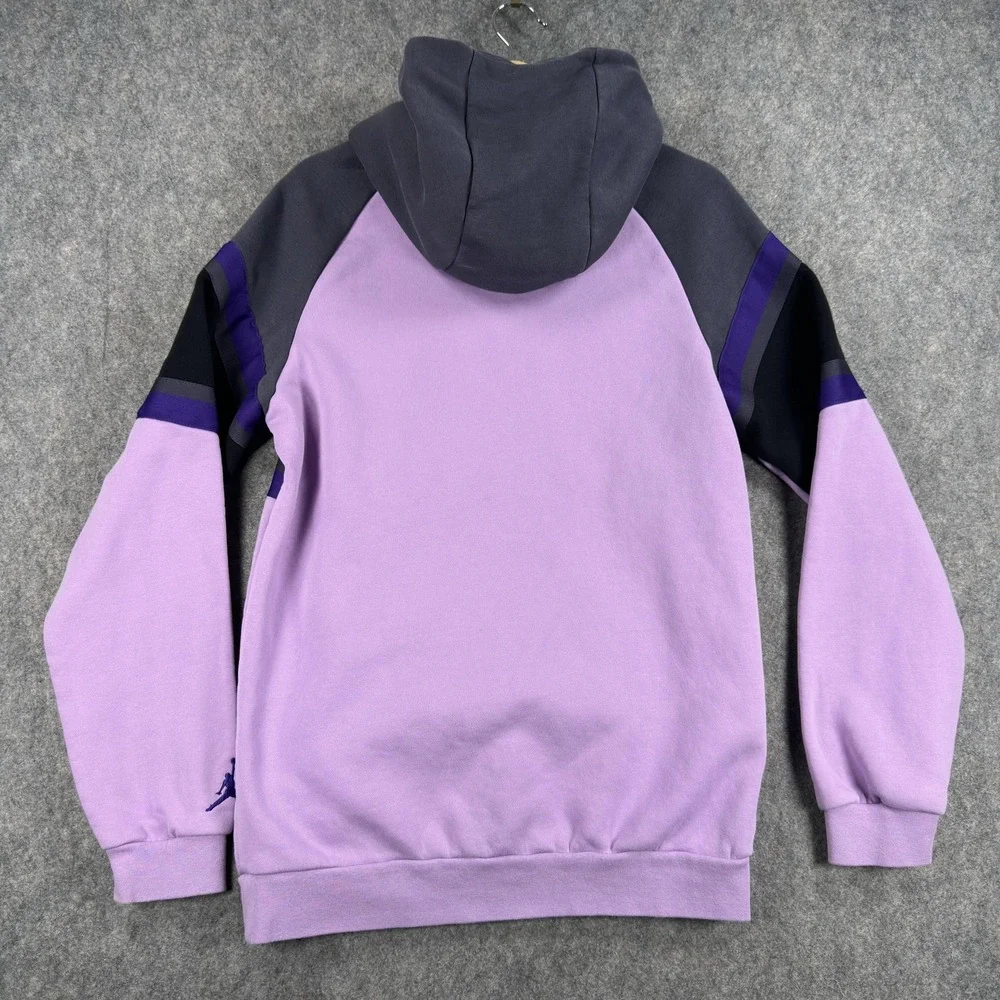 Air Jordan Hoodie Mens Small Purple Gray Colorblock Fleece Pullover Sweatshirt